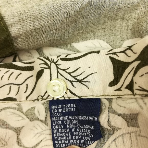 Vintage 2000 Tommy Hilfiger Shirt Hawaiian Floral Button Up Y2K Green Mens XL - Picture 7 of 8